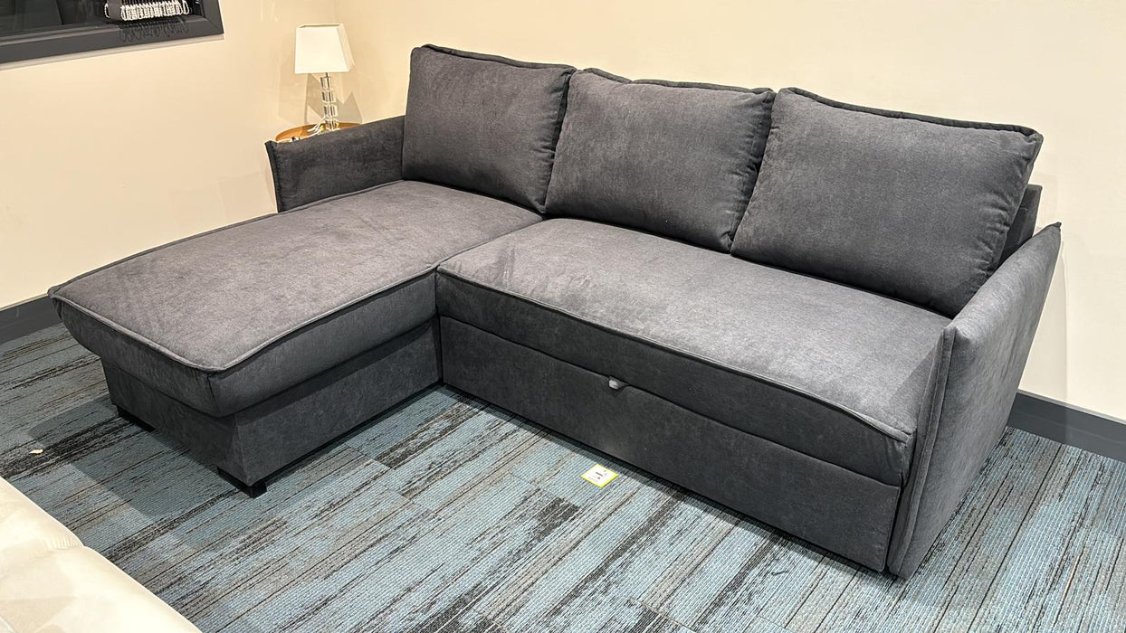 Megan Corner Sofa Bed with Storage (Available in Chenille Teal, Light Grey Dark Grey or Stone)