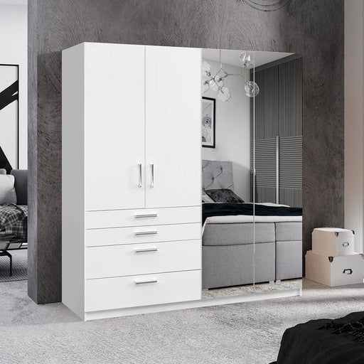 200cm Alaska Hinged Door Wardrobe in White