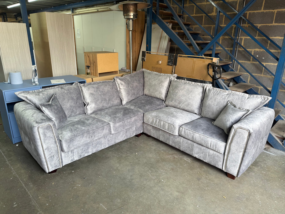 Venus Corner Sofa (Available in Ashley Velvet Silver, Charcoal or Brown)