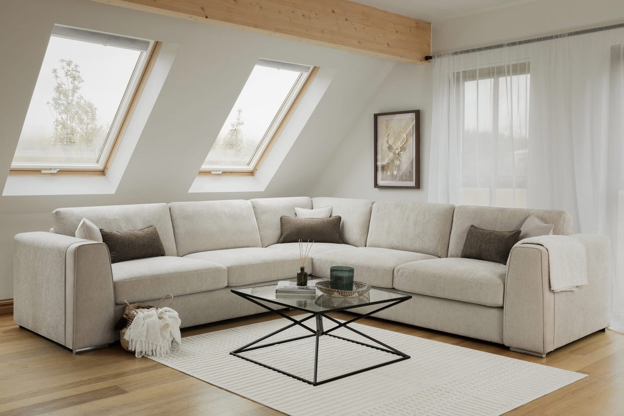 Turin Large Corner (Available in Allora Chenille Grey, Beige or Dark Brown)