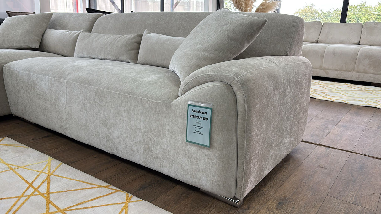 Madrid Corner Sofa (Available in Chenille Charcoal or Ivory)|