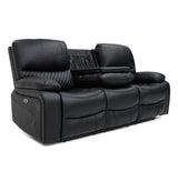 Pentagon 3 Seat Electric Recliner Sofa (Available in Leather Grey or Black)
