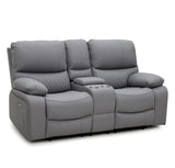 Pentagon 2 Seat Electric Recliner Sofa (Available in Leather Grey or Black)