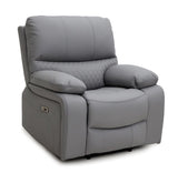 Pentagon Armchair Electric Recliner Sofa (Available in Leather Grey or Black)