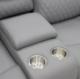 Pentagon 2 Seat Electric Recliner Sofa (Available in Leather Grey or Black)
