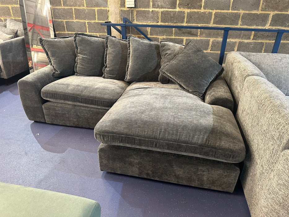 Winnie Chaise Sofa (Available in Soft Chenille Teal, Navy or Grey)