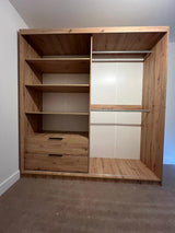 203cm Missouri Door Wardrobe with Drawers (Available in Artisan Oak or White/Oak)