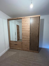 203cm Missouri Door Wardrobe with Drawers (Available in Artisan Oak or White/Oak)