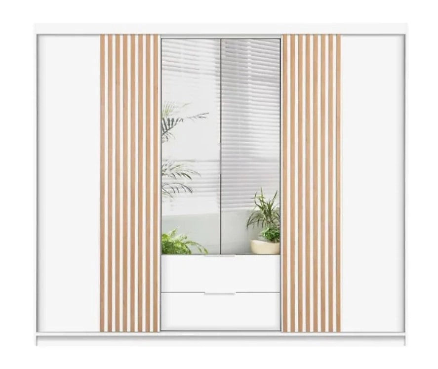 250cm Missouri Door Wardrobe with Drawers (Available in Artisan Oak or White/Oak)