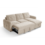 Samara Corner Sofa Bed with Storage (Available in Chenille Grey, Brown, Beige or Green)