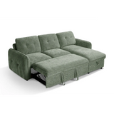 Samara Corner Sofa Bed with Storage (Available in Chenille Grey, Brown, Beige or Green)