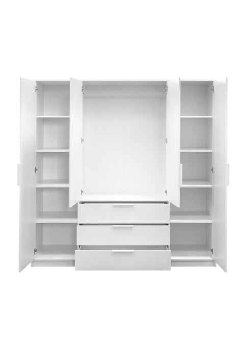 196cm San Francisco Wardrobe (Available in black/oak wotan or white/oak wotan)