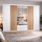 250cm Missouri Door Wardrobe with Drawers (Available in Artisan Oak or White/Oak)