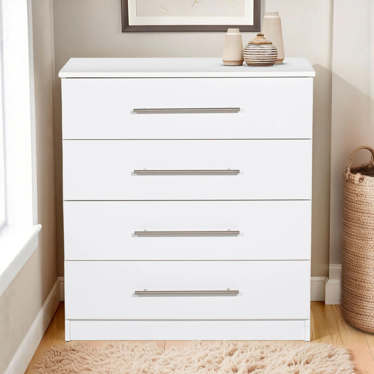 Elemental 4 Drawer Chest in White | LFO