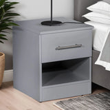 Elemental White 1 Door Bedside in Grey | LFO
