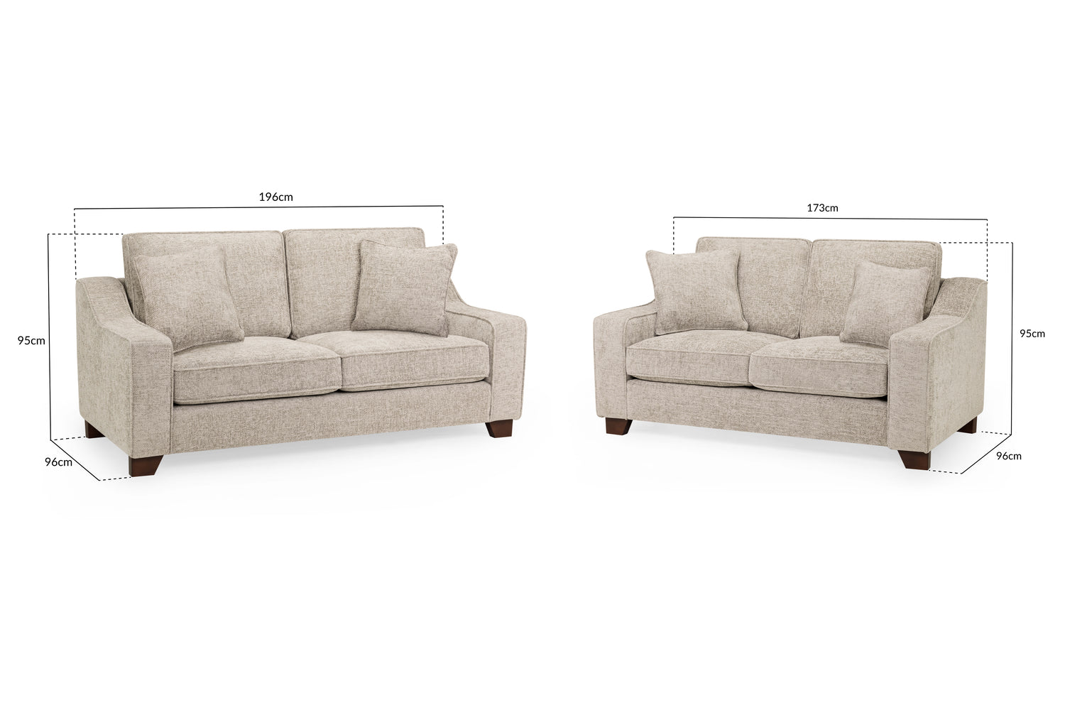 Meadow 3 Seat Sofa (available in Beige or Grey Chenille)