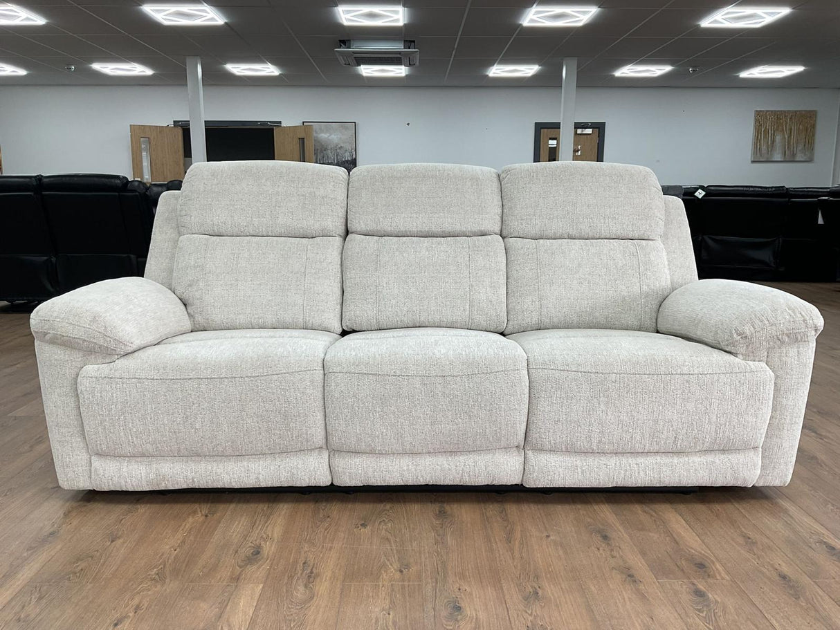 Gemma Electric Recliner 3 Seat Sofa (Available in Beige or Grey)