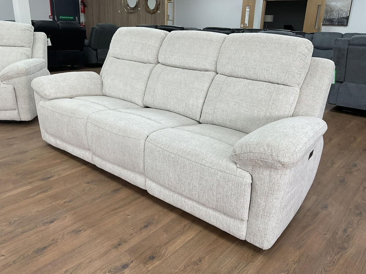 Gemma Electric Recliner 3 Seat Sofa (Available in Beige or Grey)