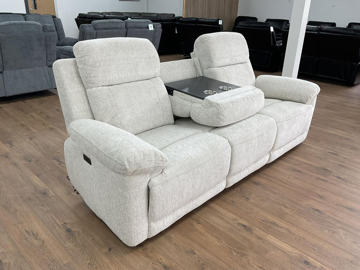 Gemma Electric Recliner 3 Seat Sofa (Available in Beige or Grey)