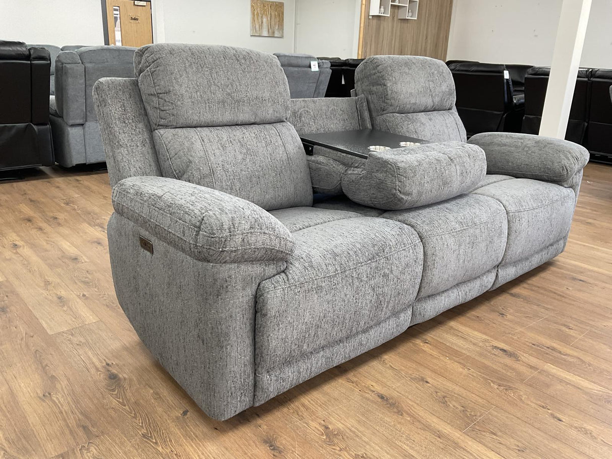 Gemma Electric Recliner 3 Seat Sofa (Available in Beige or Grey)