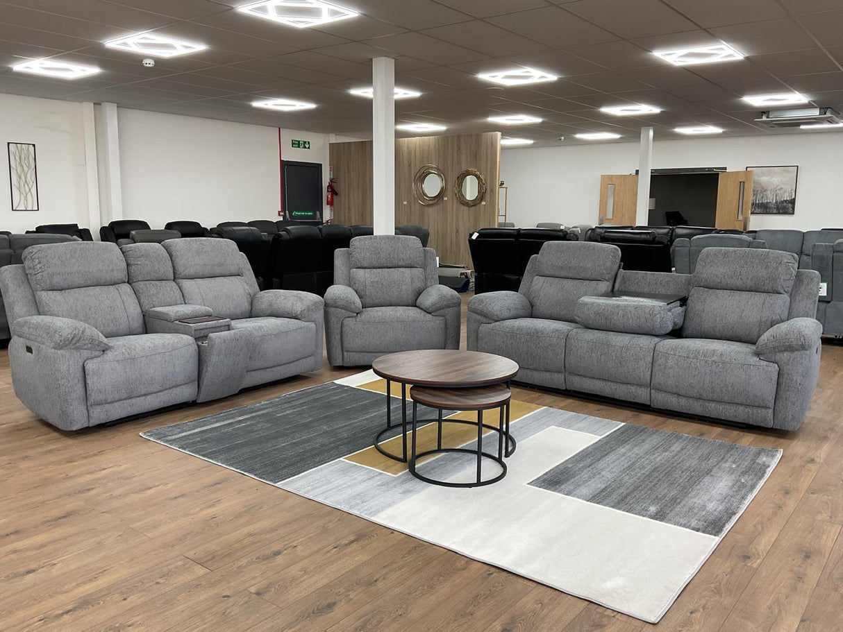 Gemma Electric Recliner 3 and 2 Seat Sofa Bundle Deal (Available in Beige or Grey)