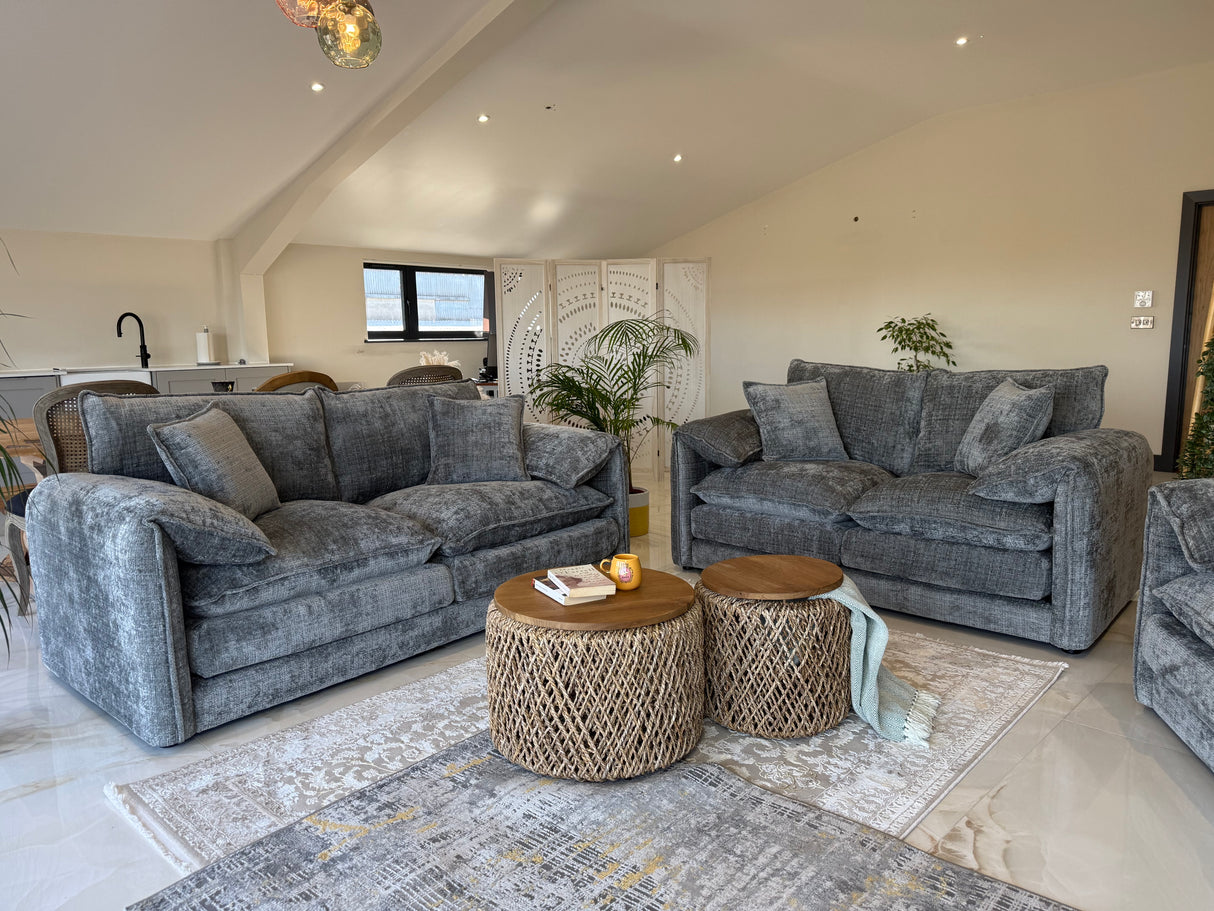 Samantha 3 and 2 Seat Sofa Bundle Deal (Available in Beige, Grey, Black or Green)