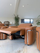 Autumnville Genuine Leather Electric Reclining Armchair Sofa (Available in Tanned Brown or Black)
