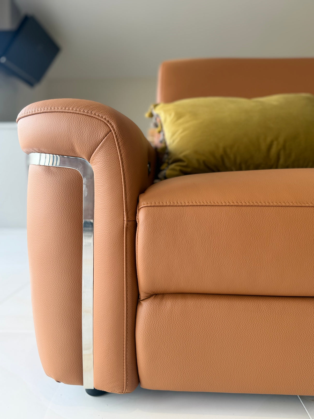 Autumnville Genuine Leather Electric Reclining 3 and 2 Seat Sofa Bundle Deal (Available in Tanned Brown or Black)