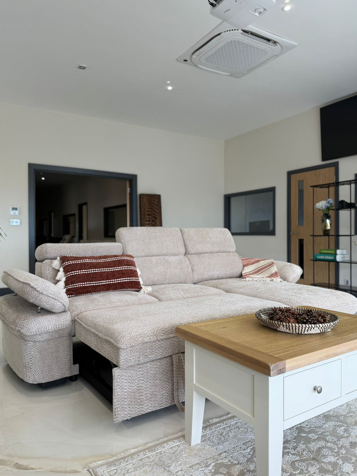 Hunter Corner Sofa Bed with Storage (Available in Grey, Blue, Beige or Green)