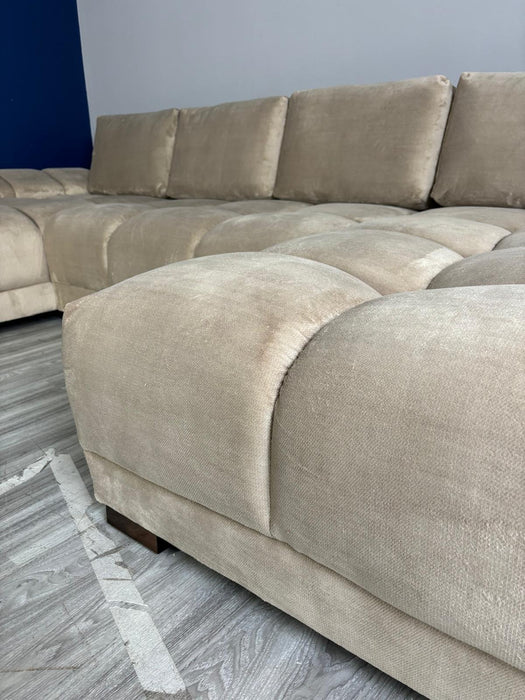 Stella U-Shape/Cinema Sofa (Available in Velvet Cream, Mocha or Grey)