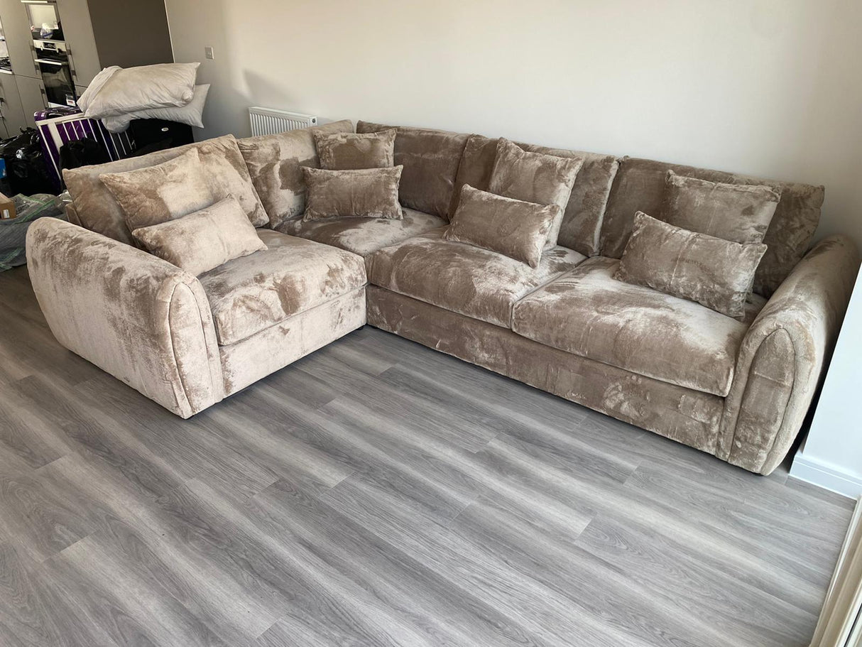 Bishop Corner Sofa (Available in Velvet Mocha or Grey)