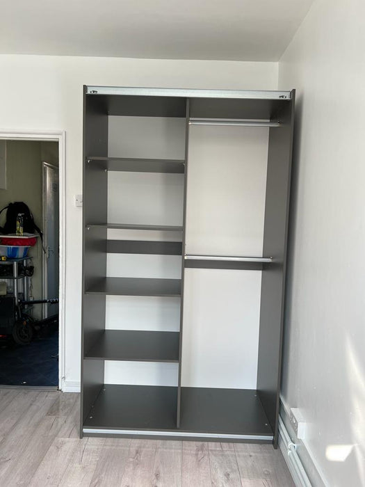 120cm California Sliding Door Wardrobe (available in white, grey or black)