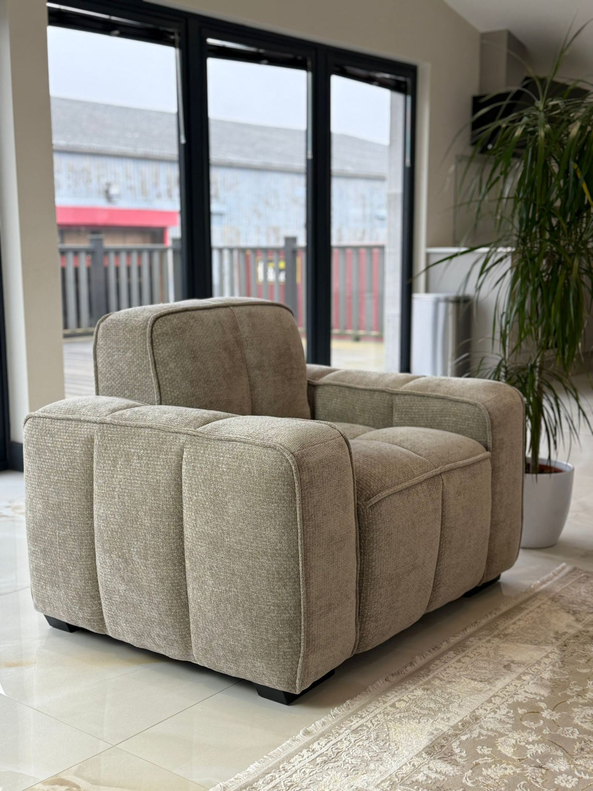Monaco Cloud Armchair Sofa (Available in Beige, Grey or Olive)
