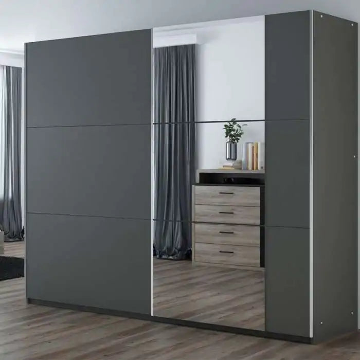 250cm Oregon Sliding Door Wardrobe Available in Grey or White