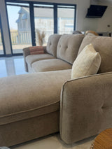 Samara Corner Sofa Bed with Storage (Available in Chenille Grey, Brown, Beige or Green)