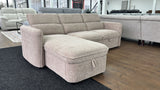 Naples Corner Sofa Bed with Storage (Available in Chenille Grey, Blue, Beige or Green)