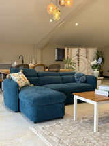 Naples Corner Sofa Bed with Storage (Available in Chenille Grey, Blue, Beige or Green)