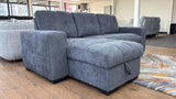 Milano Corner Sofa Bed with Storage (Available in Chenille Cream, Dark Grey or Teal)