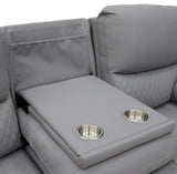 Pentagon 3 Seat Electric Recliner Sofa (Available in Leather Grey or Black)