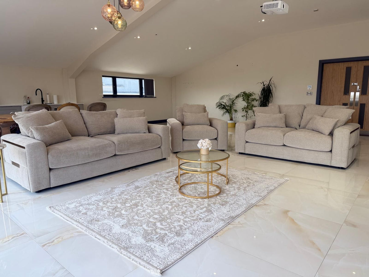 Pluto 3 and 2 Seat Sofa Bundle Deal (Available in Beige or Grey)