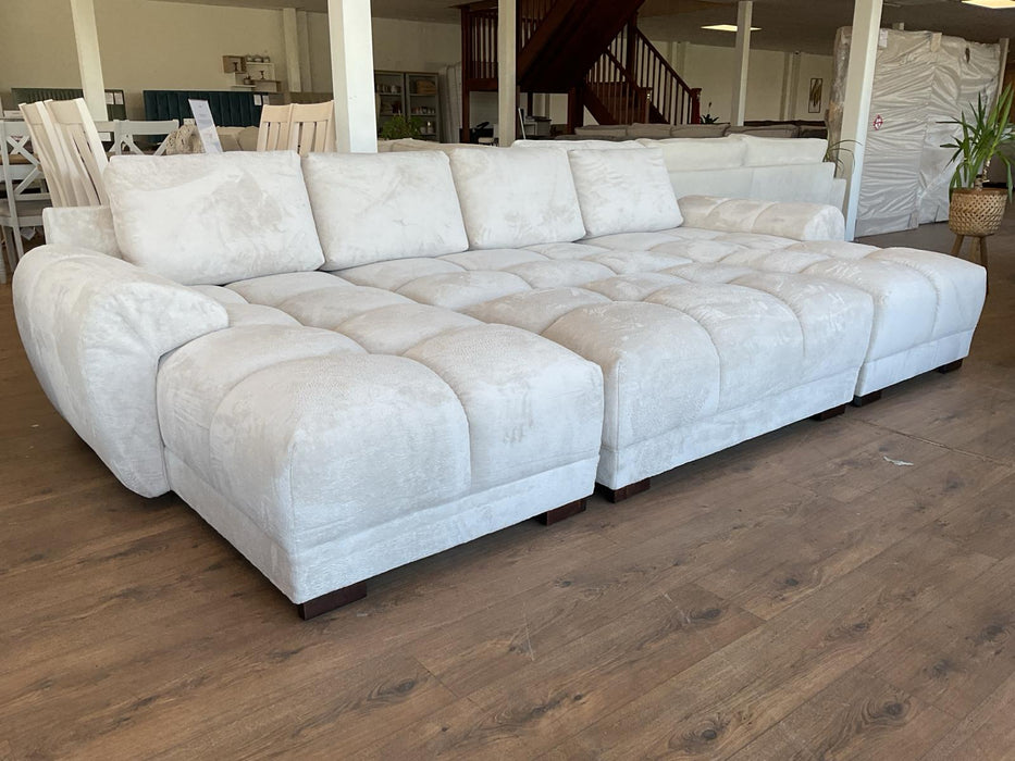 Stella U-Shape/Cinema Sofa (Available in Velvet Cream, Mocha or Grey)