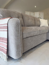 Samara Corner Sofa Bed with Storage (Available in Chenille Grey, Brown, Beige or Green)