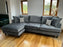 Napoli Chaise Corner Sofa (Available in Plush Velvet Black, Grey or Beige)