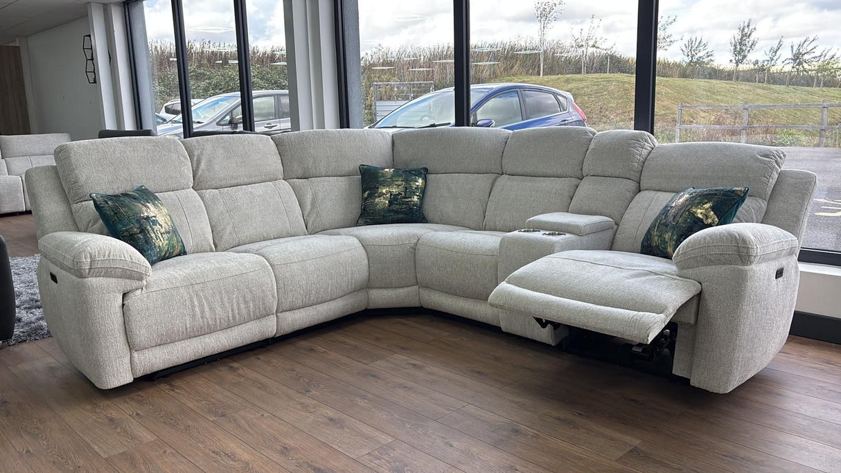 Gemma Electric Recliner Corner Sofa (Available in Beige or Grey)