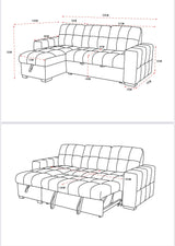 Milano Corner Sofa Bed with Storage (Available in Chenille Beige, Dark Grey or Teal)