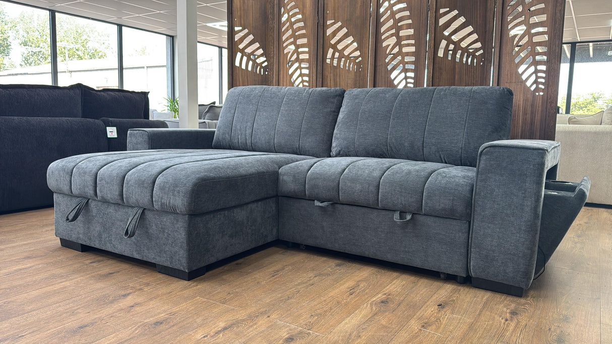Benji Corner Storage Sofa Bed (Available in Grey or Beige)