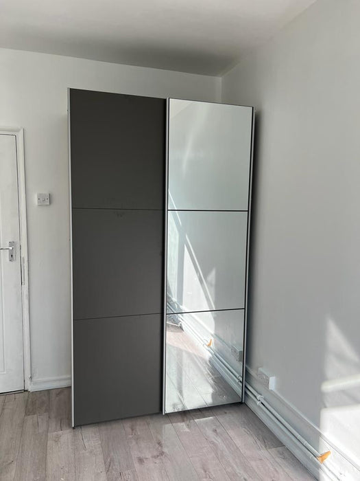 120cm California Sliding Door Wardrobe (available in white, grey or black)