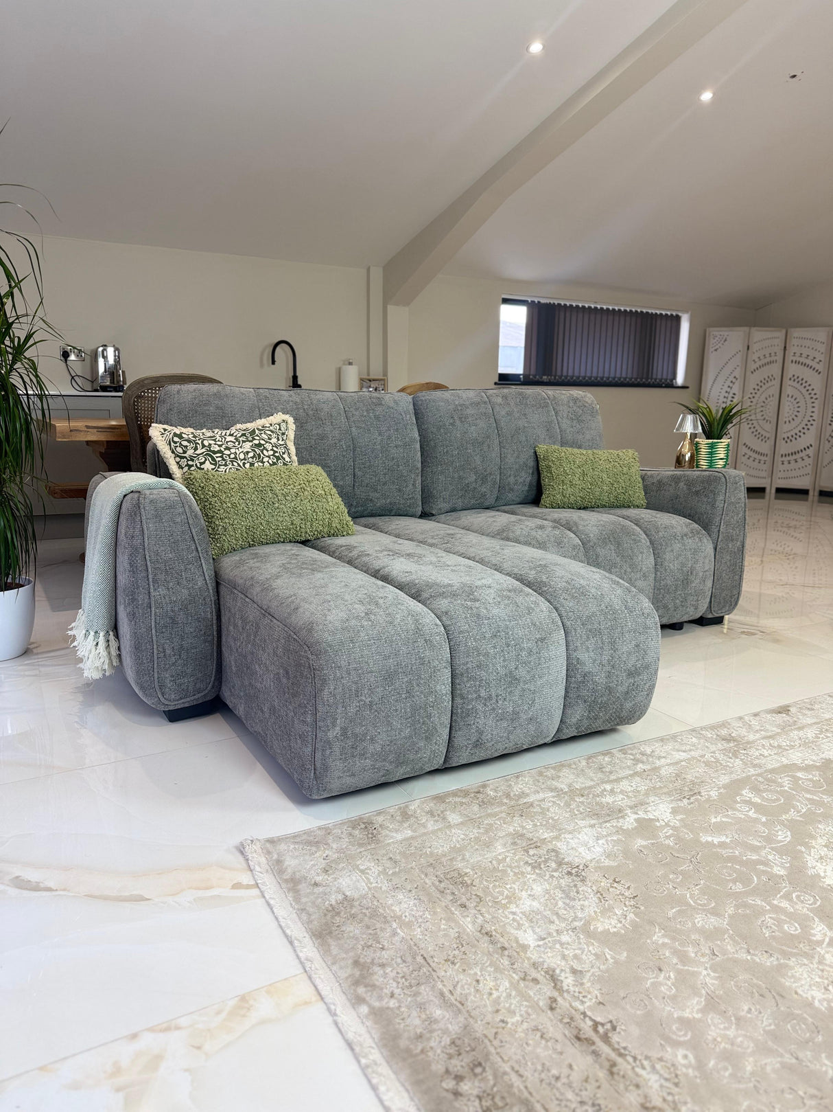 Trevi Corner Storage Sofa Bed (Available in Grey or Beige)