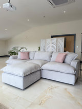 Daniela Modular 3 Seat Sofa and Footstool (Available in Stone or Grey)