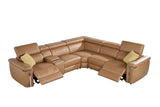 Autumnville Genuine Leather Electric Reclining Corner Sofa (Available in Tanned Brown or Black)
